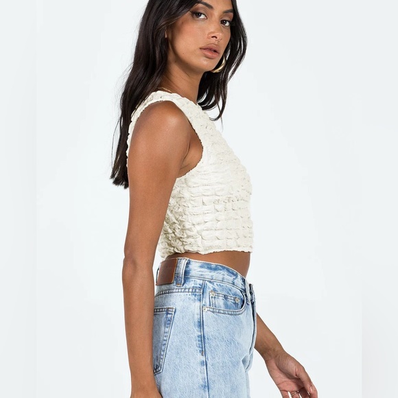 Princess Polly Kendrick Top Cream Size 2 - Picture 8 of 9